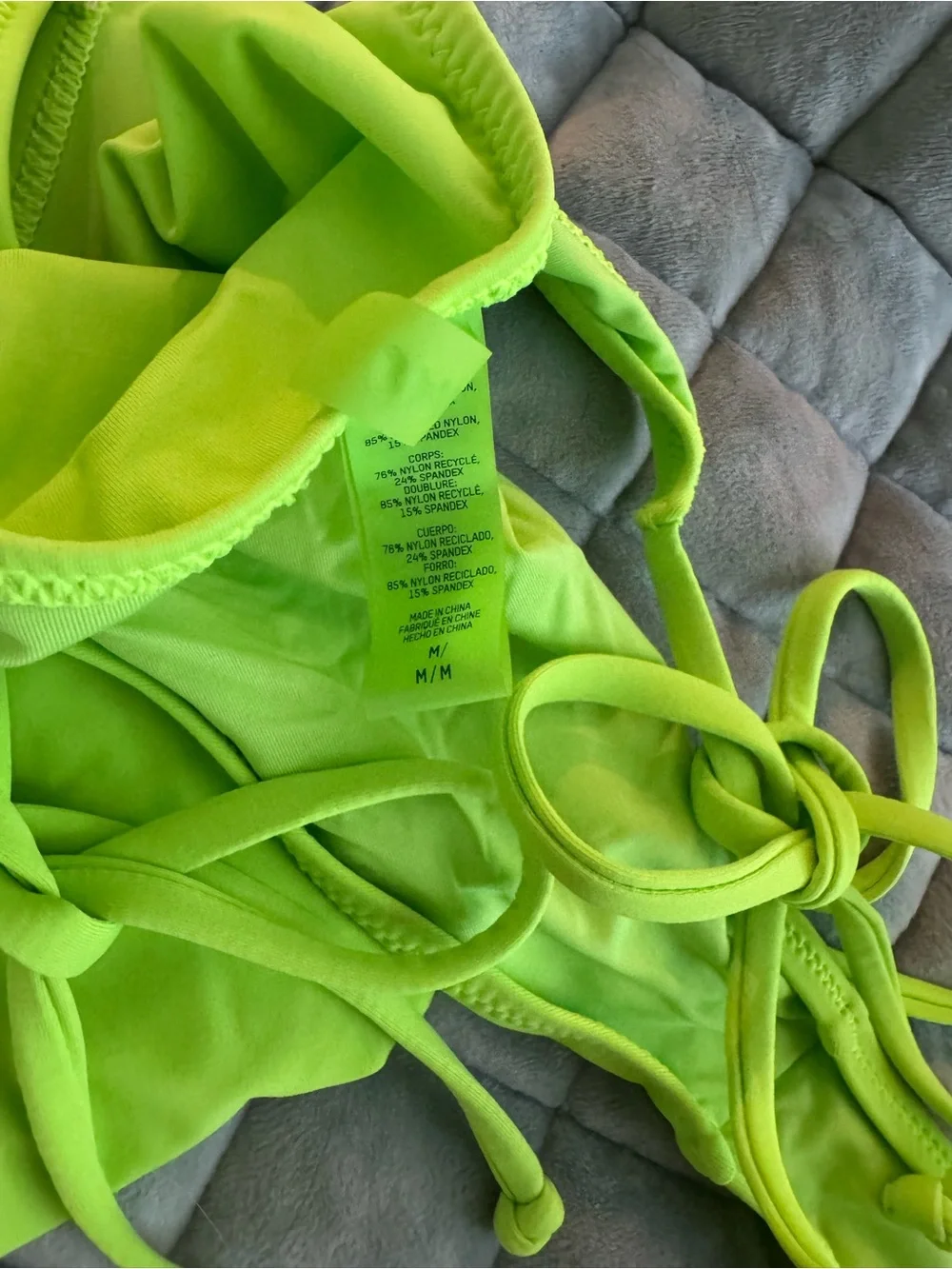 SKIMS Neon Lime Green Tie-Side Bikini Bottom